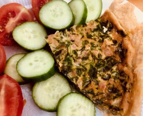 Non dairy spinach quiche