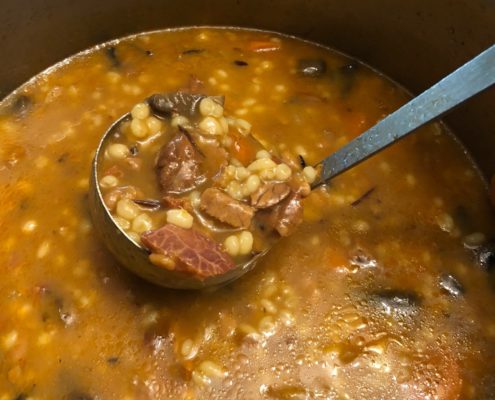 mushroom, bean and barley soup
