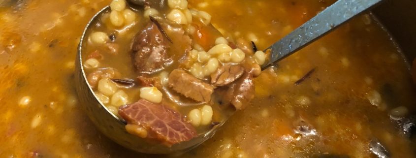 mushroom, bean and barley soup