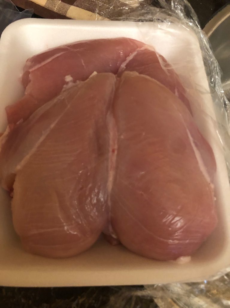whole Uncooked chicken breast