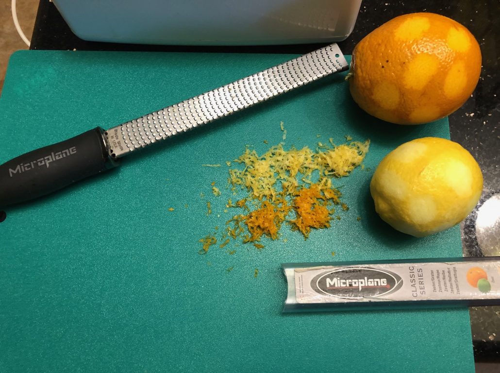 Freshly grated orange and lemon peel