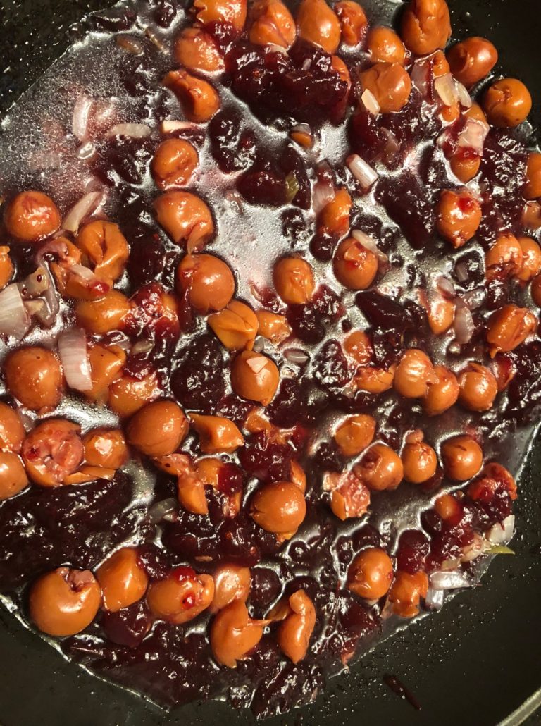 Sour cherry and cranberry wine sauce