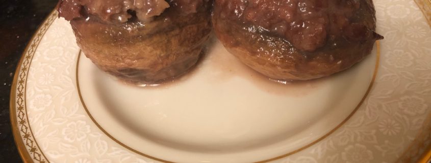 Stuffed Mushrooms in Sour Cherry Cranberry Sauce
