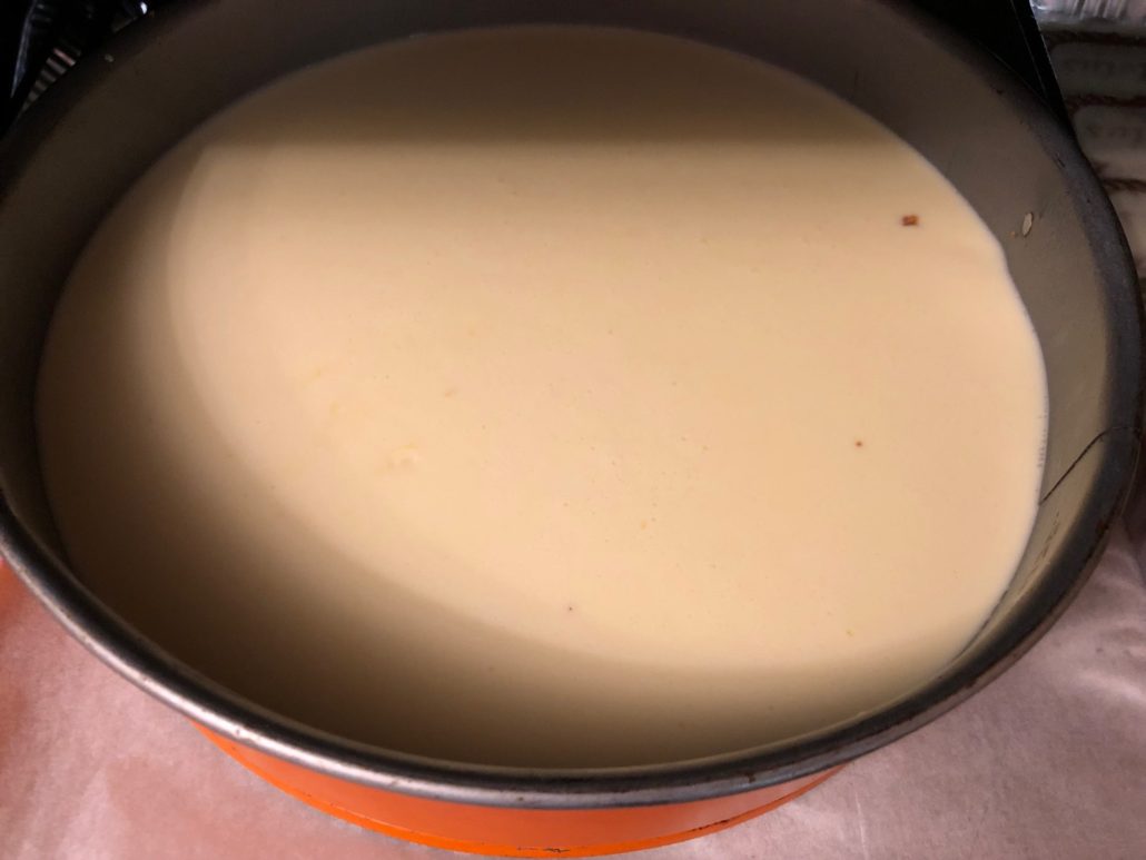 liquidy cheesecake batter