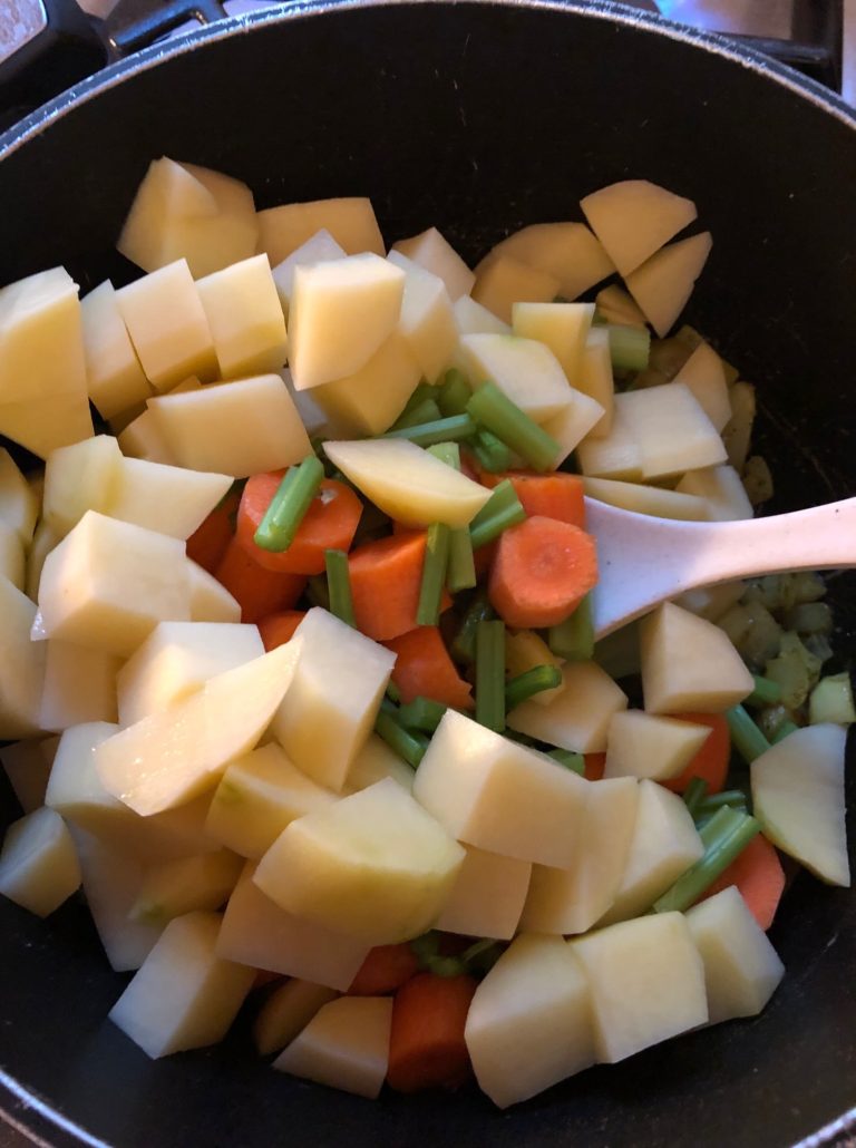 Chopped carrot, potato and celery