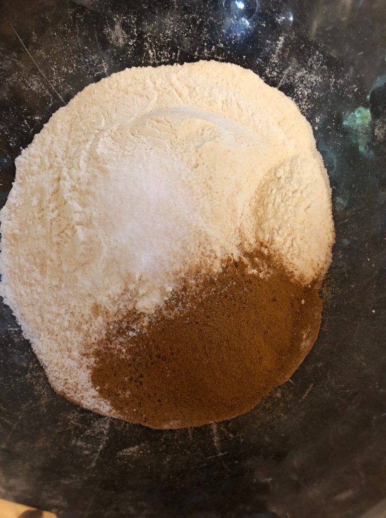 flour cinnamon and baking powder