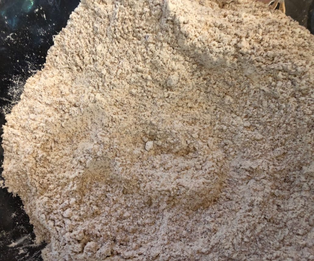 Thoroughly mixed dry ingredients