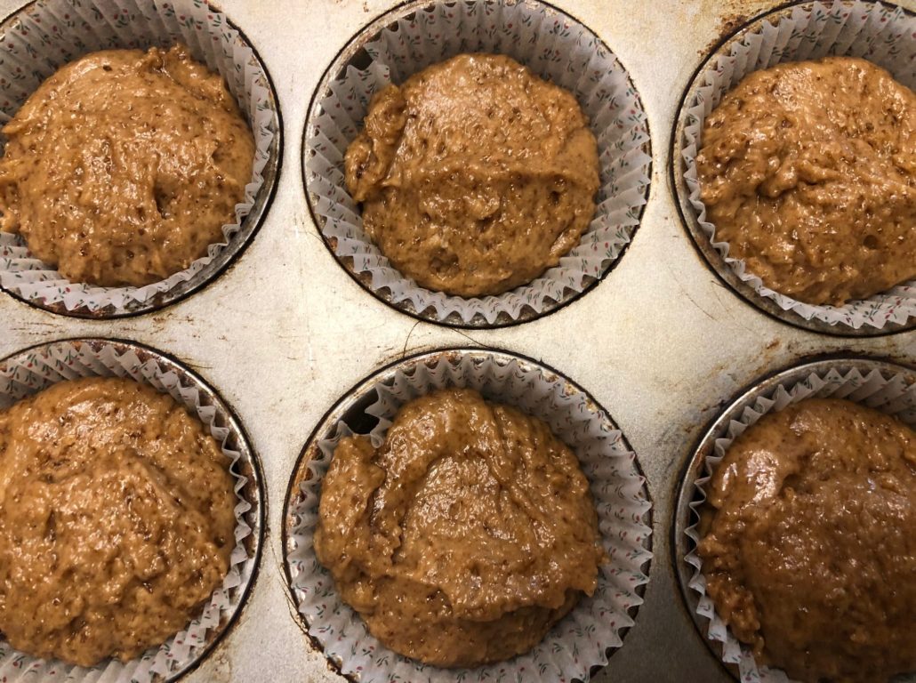 Batter in muffin cups