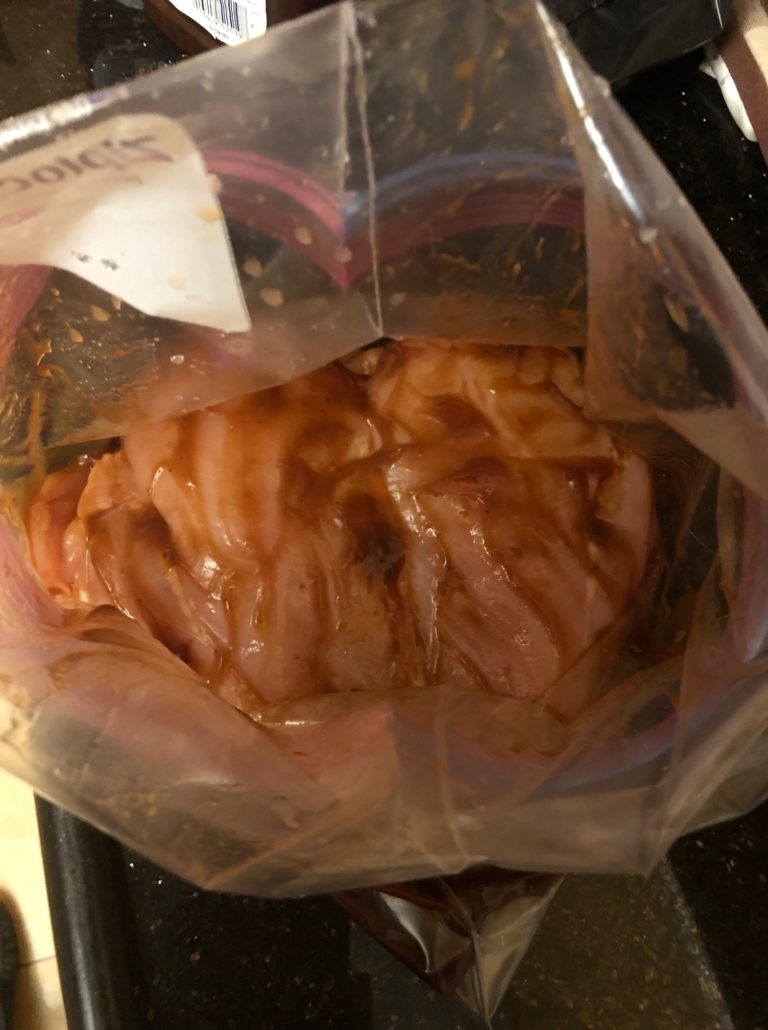 sauced chicken breast in ziplocs