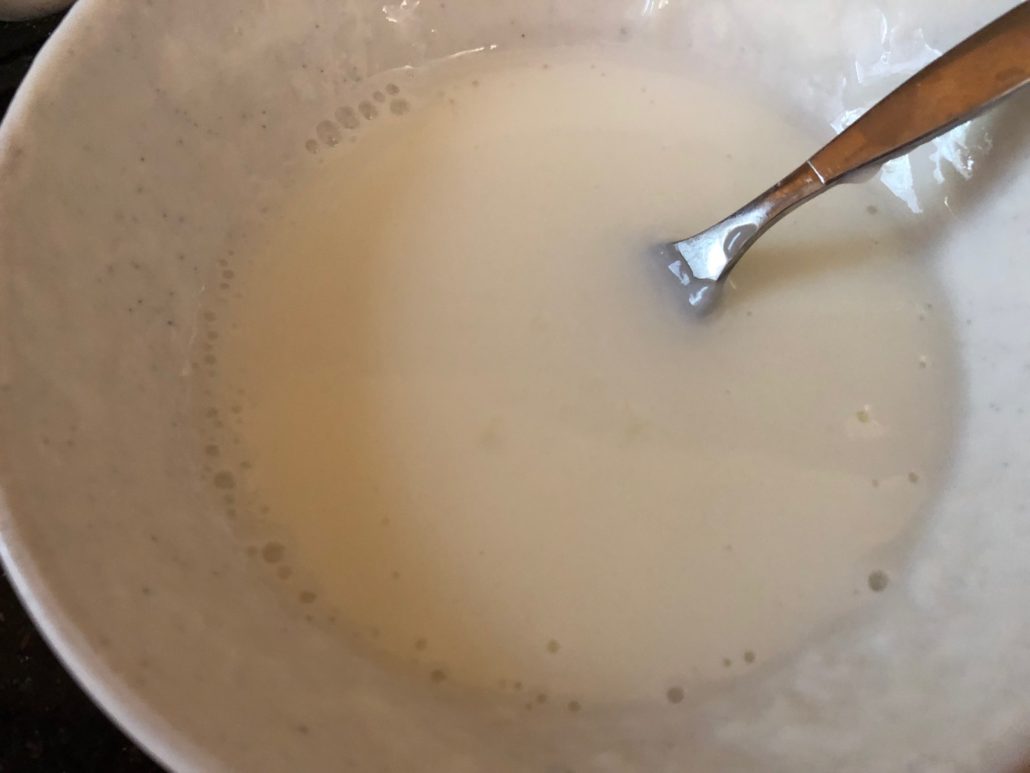Milk and cornstarch whisked smooth