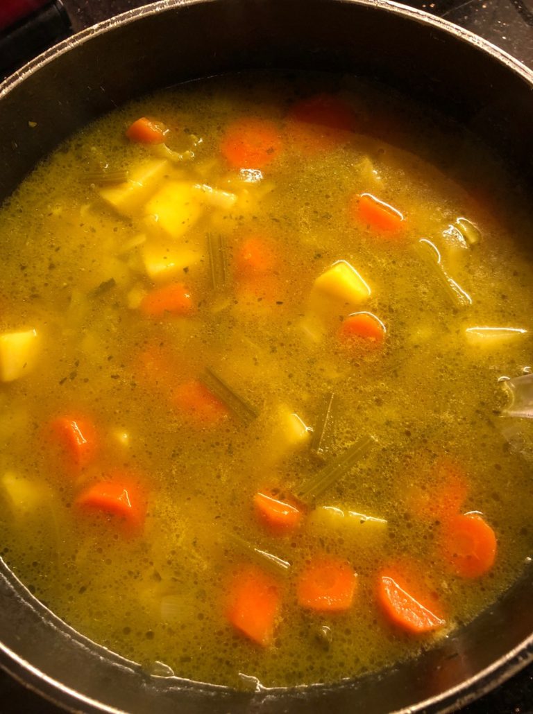 Cooking the fragrant soup