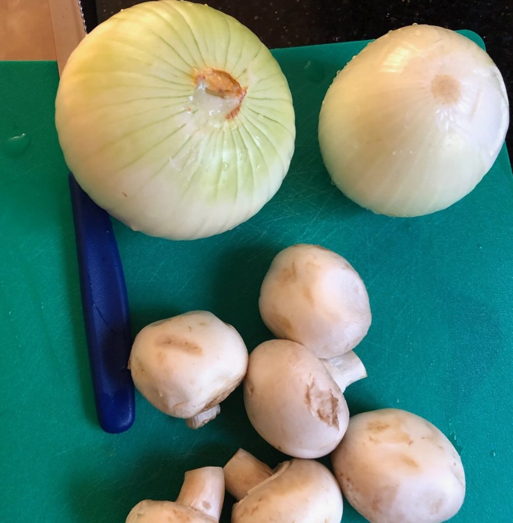 Onions and mushrooms