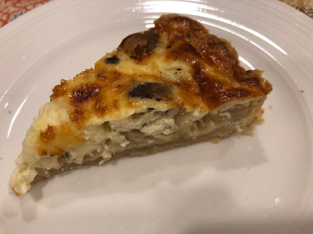 Slice of onion mushroom quiche