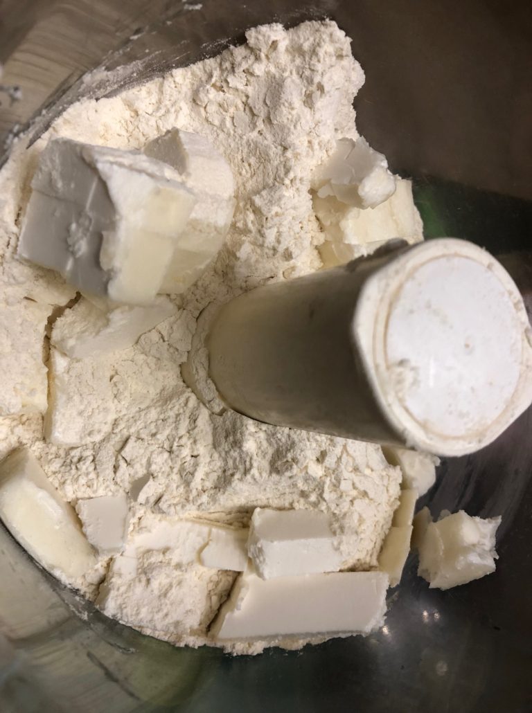 Flour and marg in processor