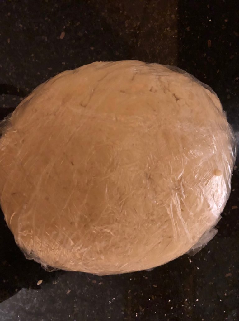 Rugelach Dough wrapped for the fridge