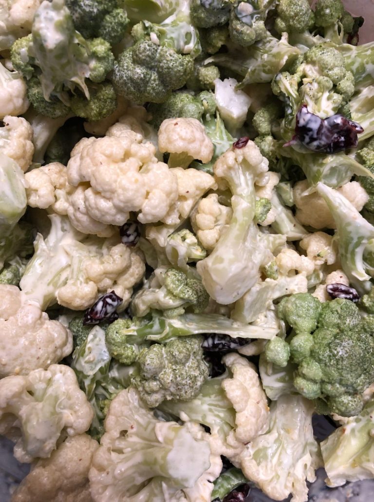 Curried Cauliflower Broccoli Salad