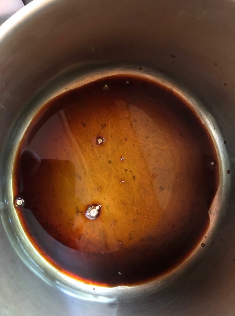soy sauce to cover bottom of pot