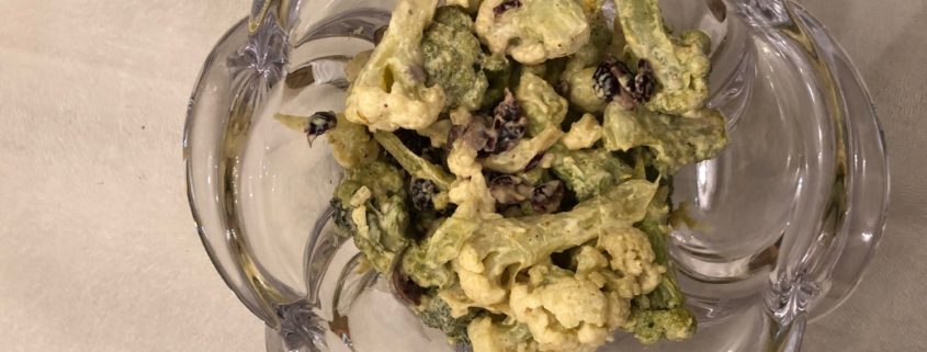 Curried Cauliflower Broccoli Salad