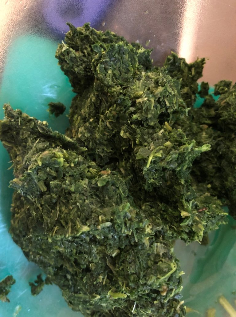 squeezed out spinach