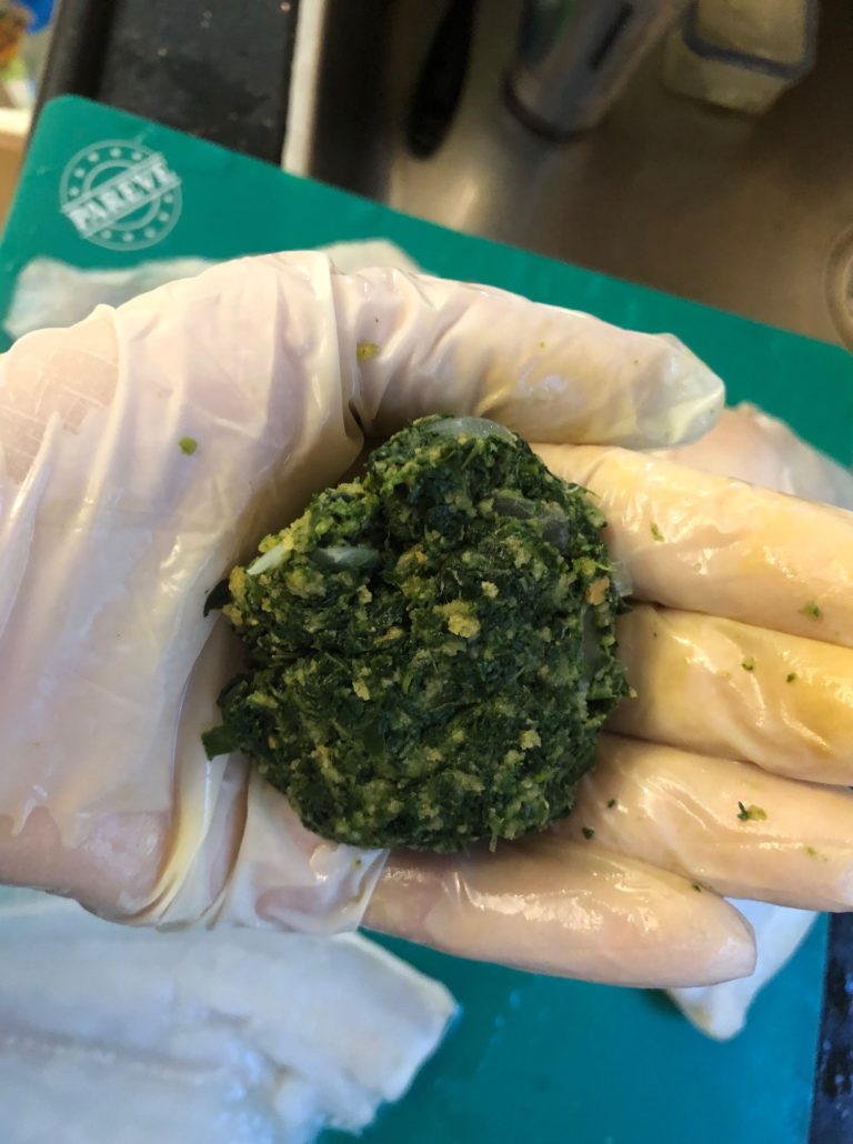 palmful of spinach mixture