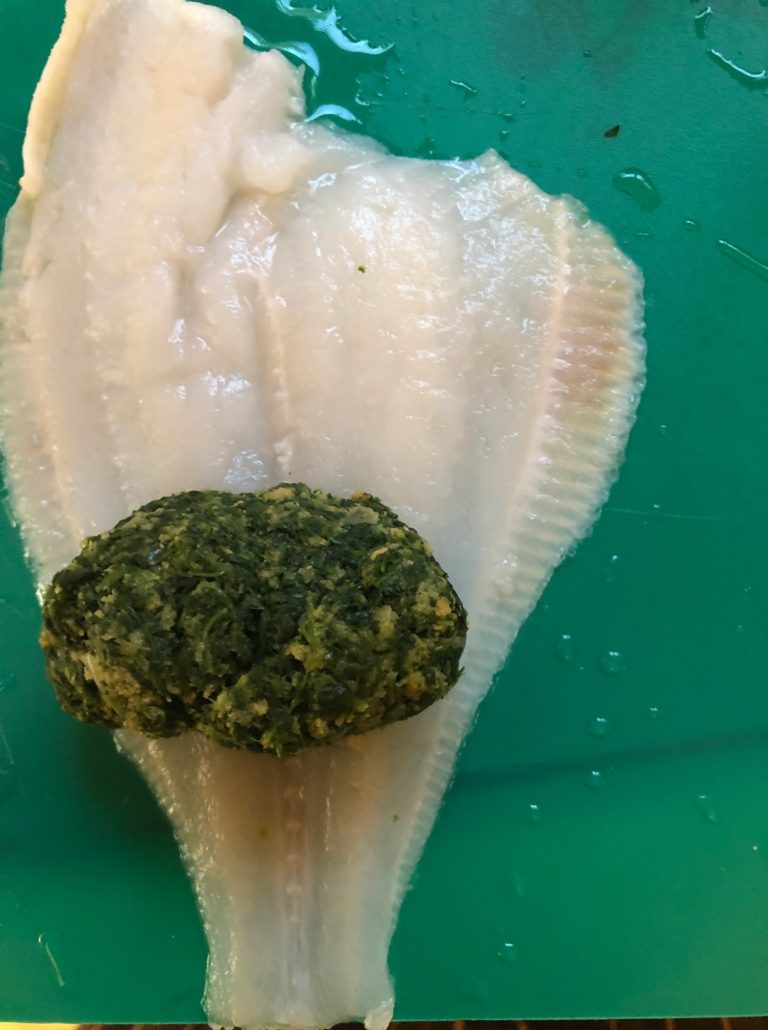 spinach mix on sole