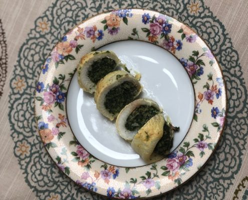 Spinach stuffed sole