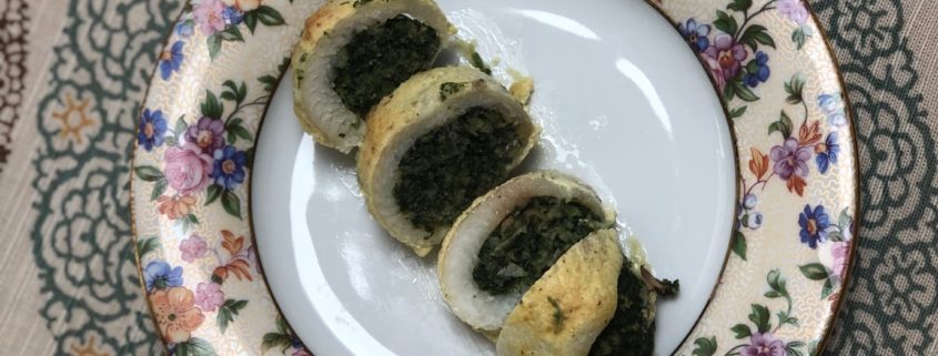 Spinach stuffed sole