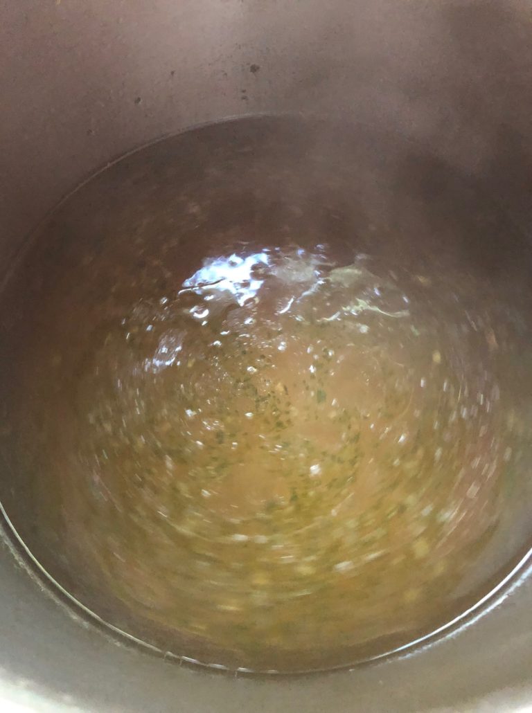 Rice starting to mount up in the pot