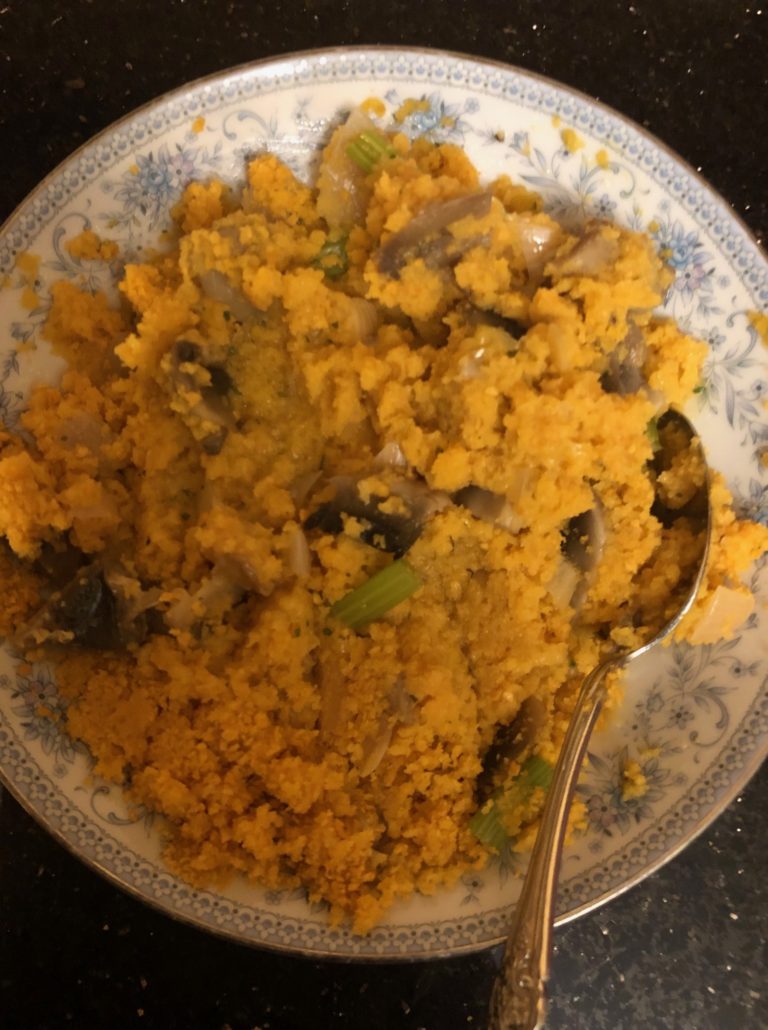 breadcrumbs added to veggies
