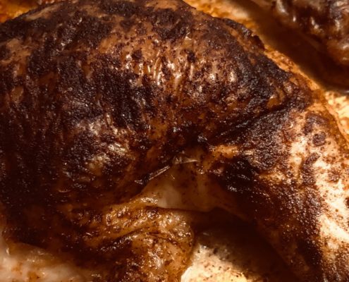 Roast Chicken with Breadcrumb Stuffing
