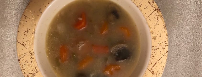 Meatless Thick and Creamy Mushroom Barley Soup