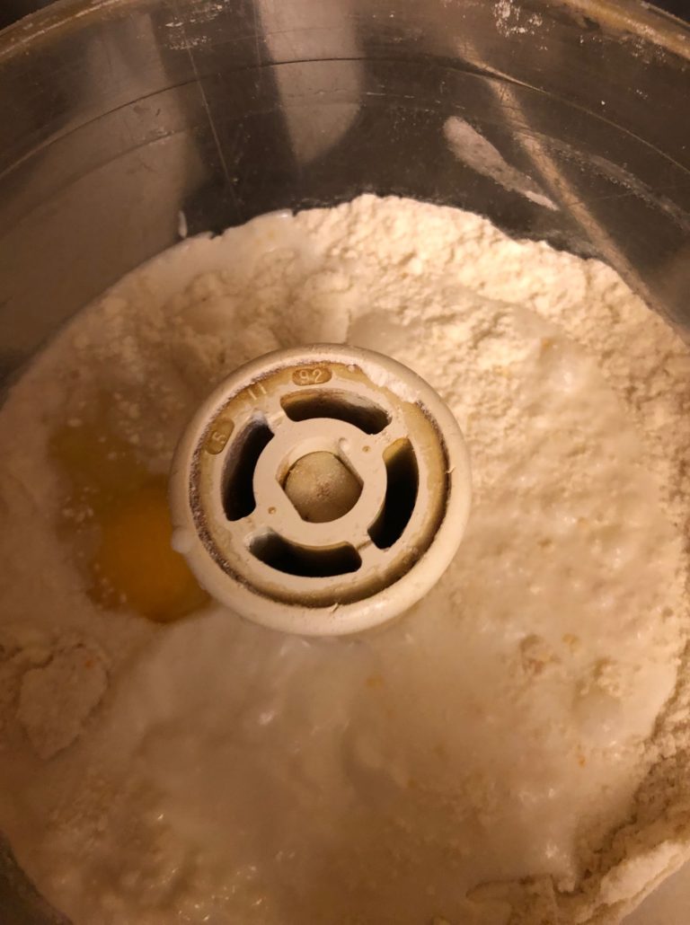 egg and yogurt/milk mix in dry ingredients