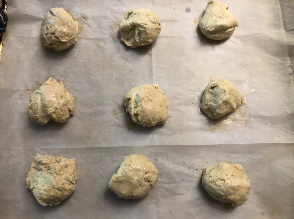 ice cream scooped biscuit dough