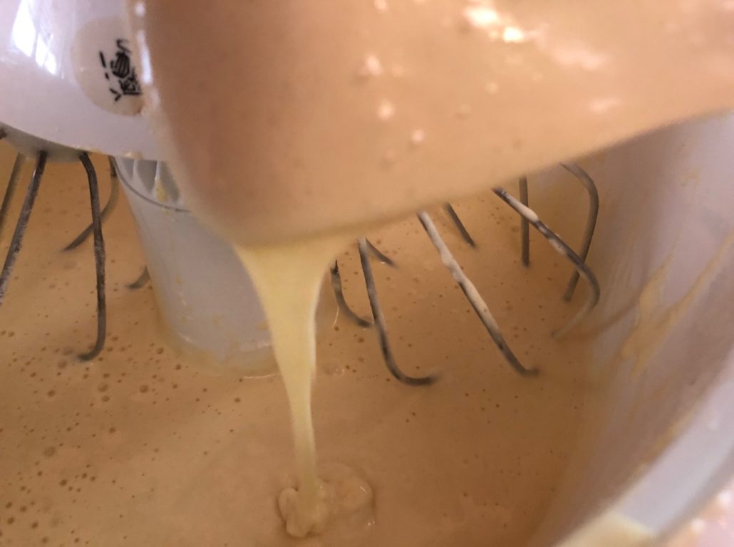 after adding dry ingredients, batter