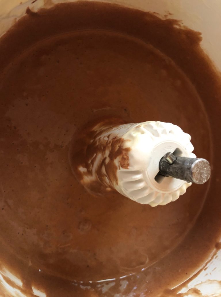 cocoa mixture and batter incorporated