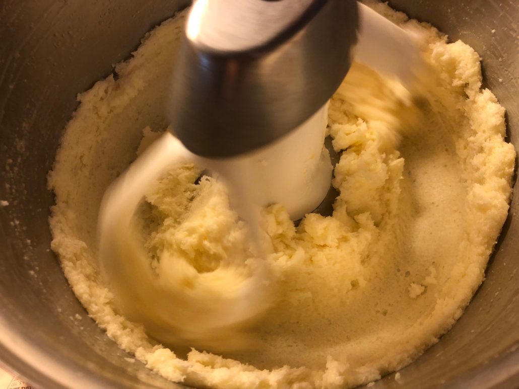 one egg beaten in to creamed mixture