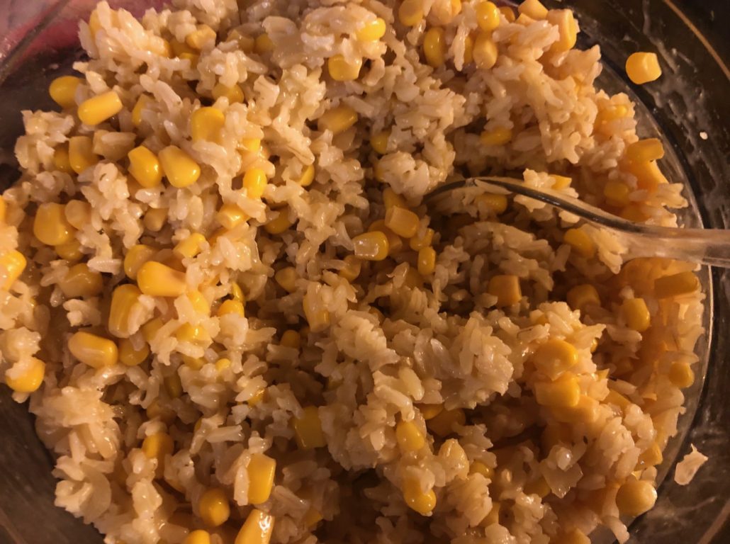 corn with rice mixture