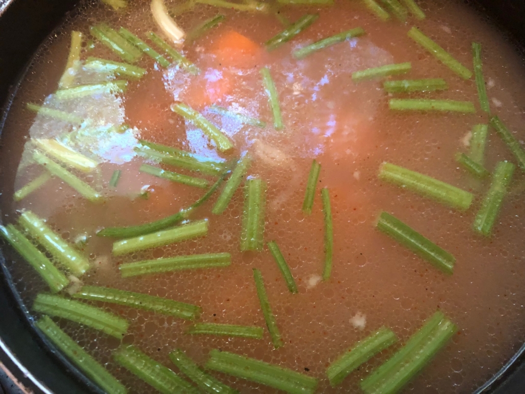 Red lentil soup first stage