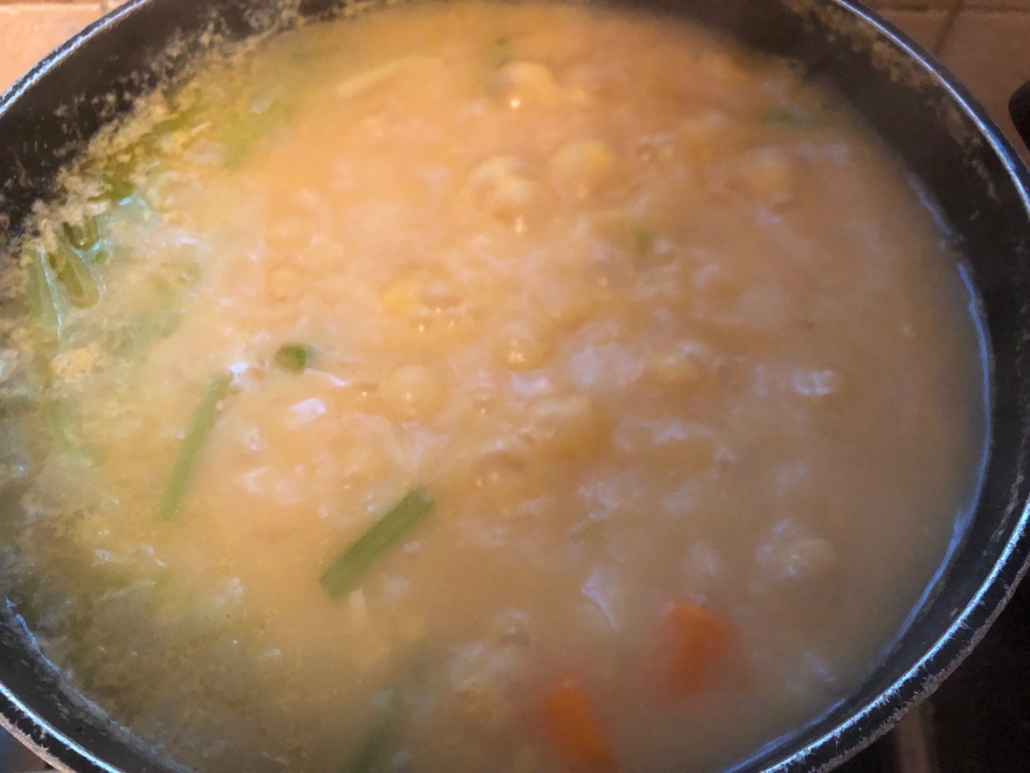 Red Lentil Soup nearly done cooking