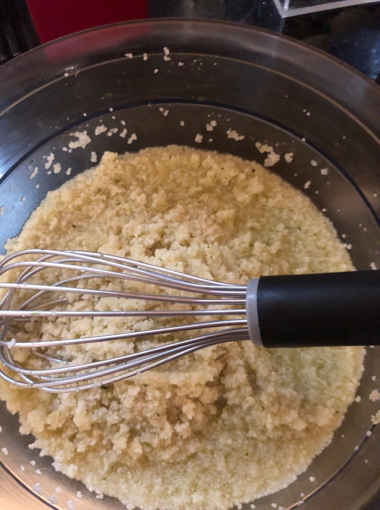 whisking the couscous
