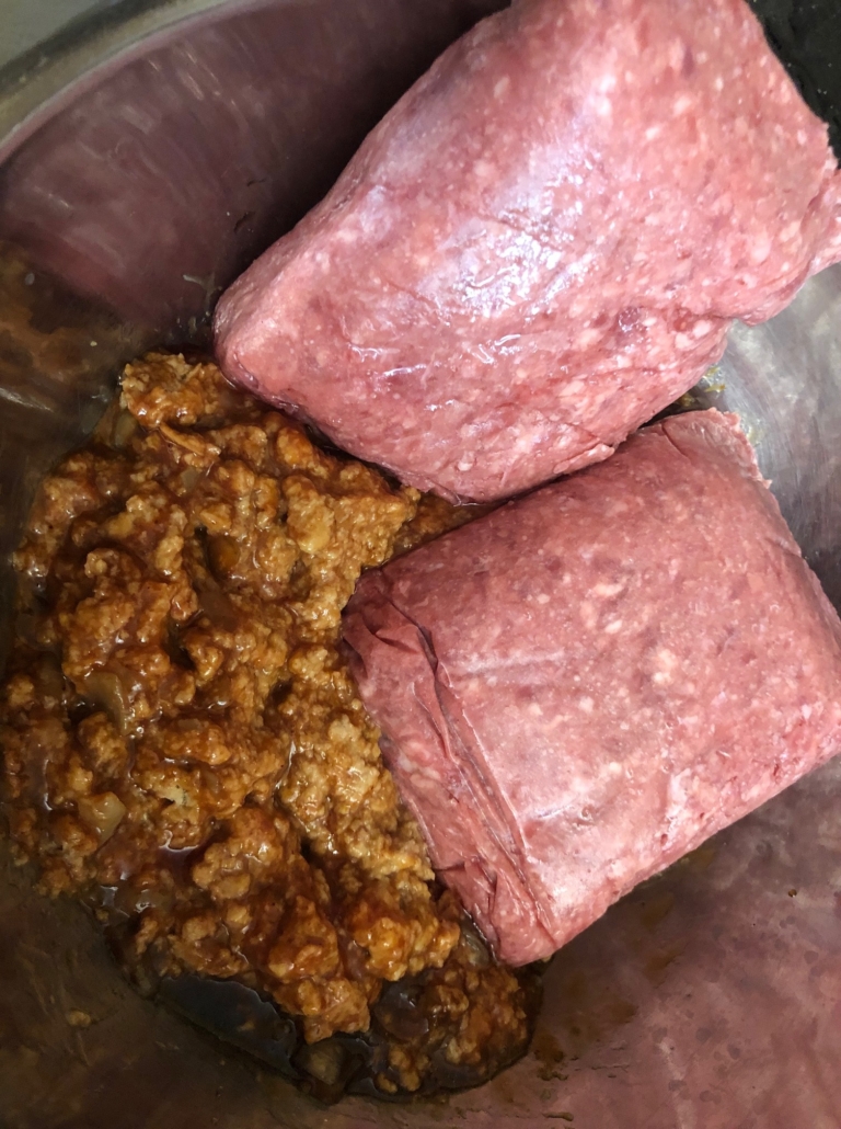 chopped meat and all other ingredients