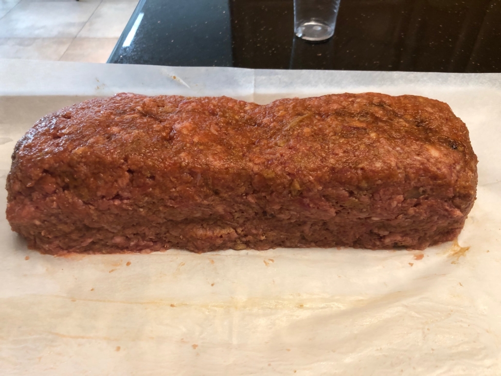 Meatloaf ready to be baked