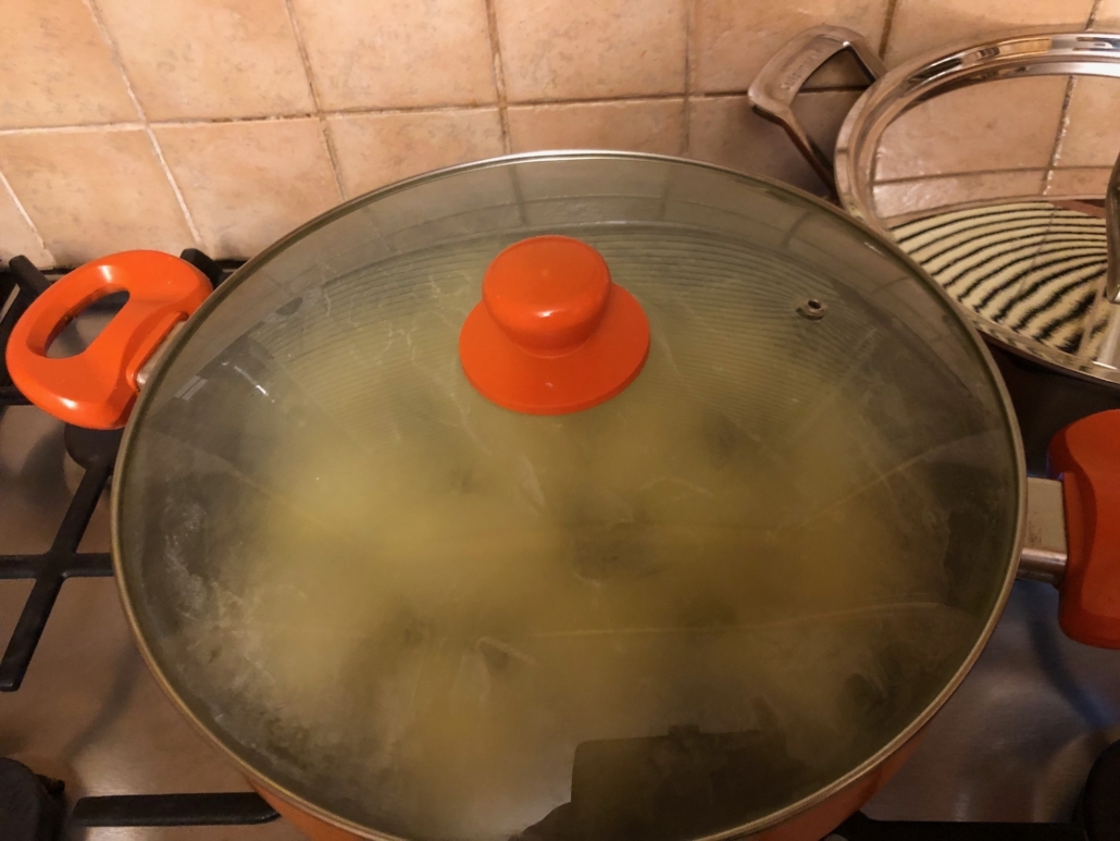 Cook potatoes on medium simmer covered