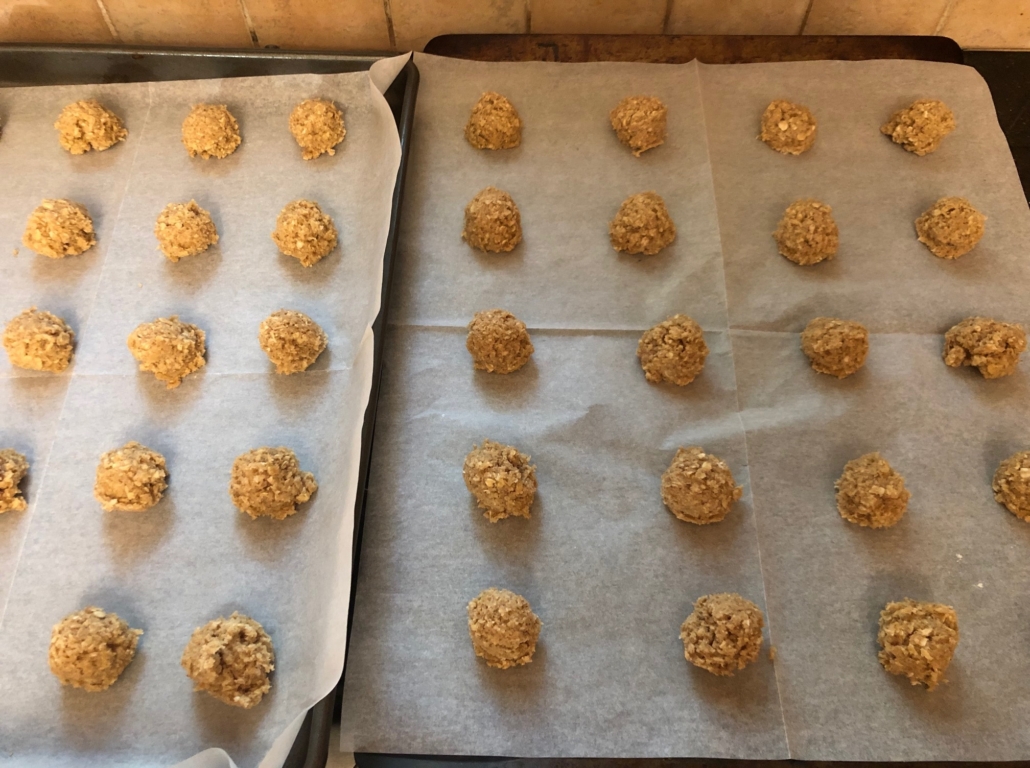 walnut sized balls of cookie dough