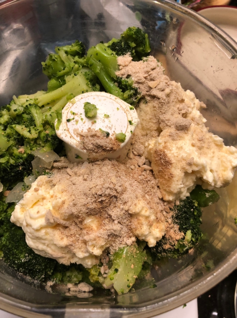 broccoli, mayo, onion and onion soup powder