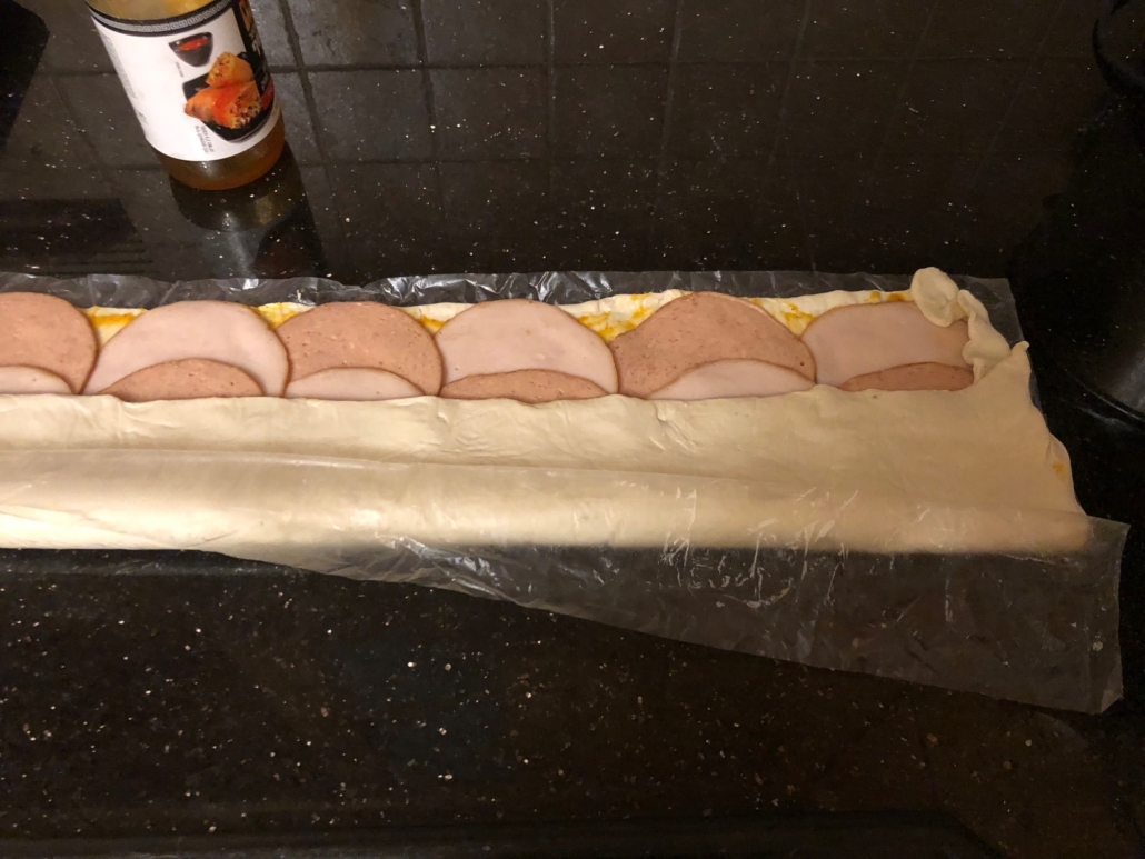 puff pastry folded in thirds