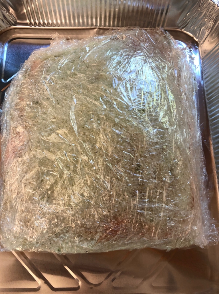 salmon wrapped with sugar/salt