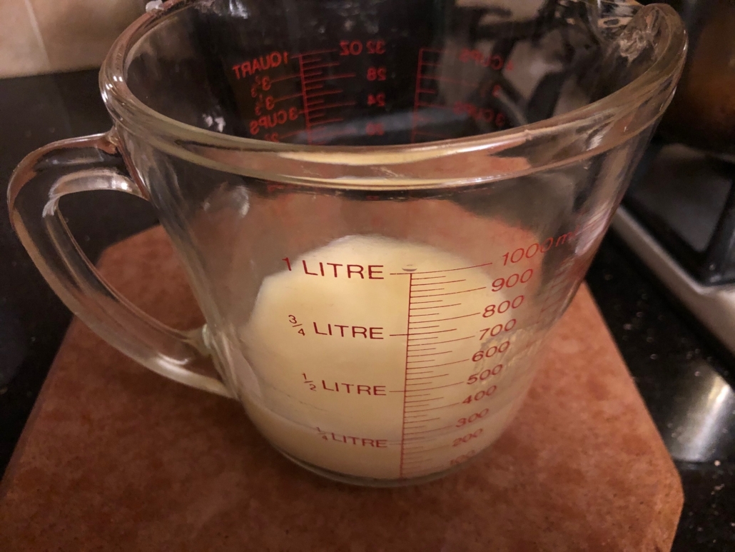 melted marg in pyrex measuring cup