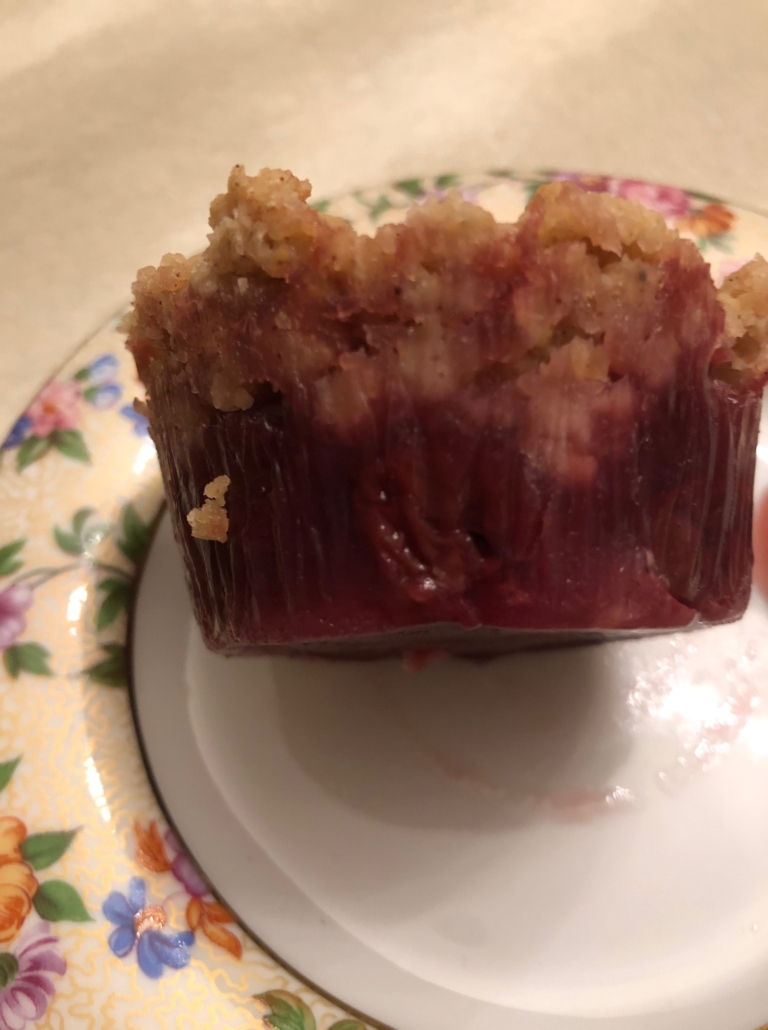 cherry crisp cooled and solidified