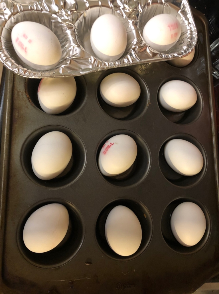 Hard Boiled Eggs in Muffin Tins